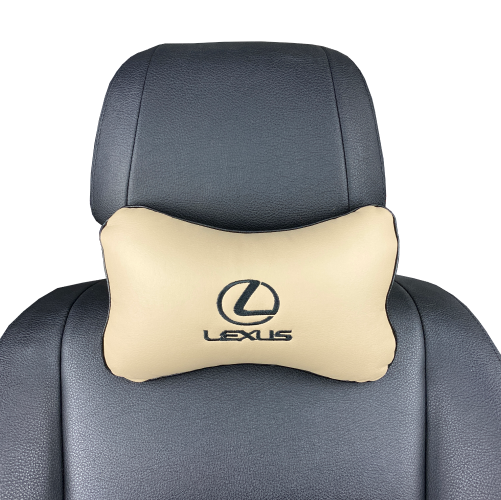 Подушки под шею Подушка под шею бежевая с вышивкой Lexus