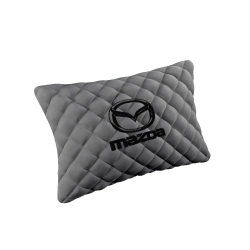 Подушка из алькантары серая с вышивкой 